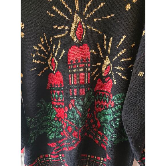 Vintage Nutcracker Ugly Christmas Sweater M Womens Y2K Shimmer Holiday Party - Picture 3 of 6